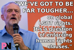 Jeremy Corbyn. Long term LGBT Champion