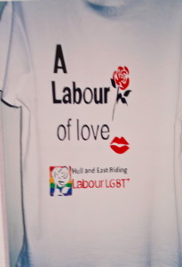 T  Shirt  designed and printed by Liz for Hull Pride