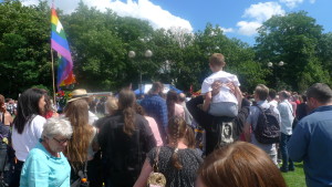 The Rainbow  Flag  is  Flown at Corbyn's Hull Rally
